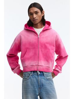 H&M - Men Pink Oversized Fit Zip-through hoodie