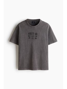 H&M - Men Grey Relaxed Fit Printed T-shirt