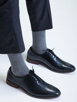 Mint & Oak - Herringbone Grey Crew Men Socks