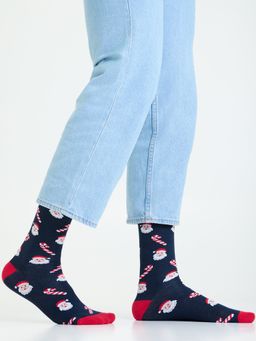 Mint & Oak - Santas Candy Delight Socks For-Men Navy Blue
