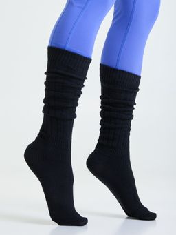 Mint & Oak - Slouch Scrunch Black Socks For Women