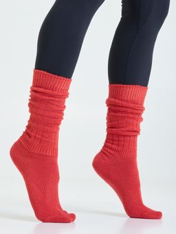 Mint & Oak - Slouch Scrunch Red Socks For Women