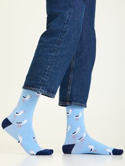 Mint & Oak - Men Blue Peck-A-Socks Crew Socks