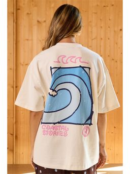 Bonkers Corner - Coastal Stories Cream Oversized T-Shirt