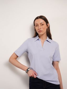 FABLE STREET - Cotton Polo T-Shirt - Blue