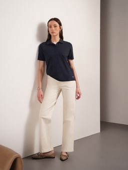 FABLE STREET - Cotton Polo T-Shirt - Navy Blue