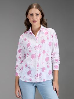 Pepe Jeans - Women White Floral Print Regular Fit Shirt