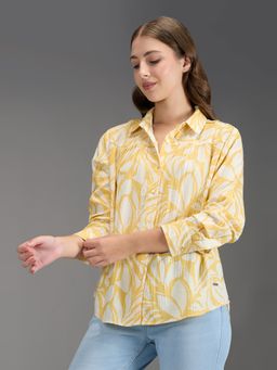 Pepe Jeans - Women Yellow Printed Regular Fit Shirt