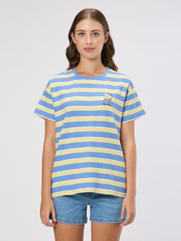 Pepe Jeans - Women Blue Striped T-shirt