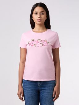 Pepe Jeans - Women Pink Floral Print T-shirt