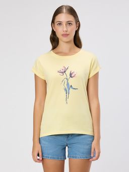Pepe Jeans - Women Yellow Floral Print T-shirt