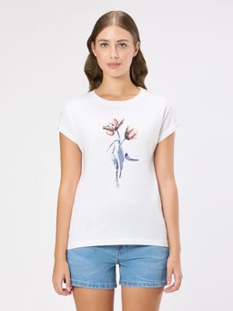 Pepe Jeans - Women White Floral Print T-shirt