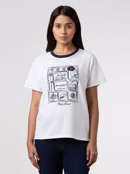 Pepe Jeans - Women White Comfort Fit T-shirt