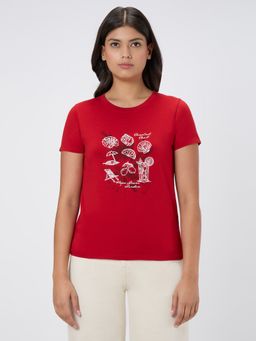 Pepe Jeans - Women Red Print T-shirt
