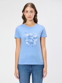 Pepe Jeans - Women Blue Print T-shirt