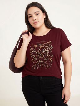 max - Women Foil Print T-shirt