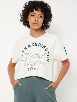 max - Women Typography Boxy Fit T-shirt