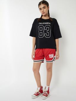 max - Women Black Typographic Print T-shirt