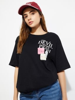 max - Women Printed Oversized T-shirt