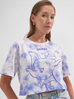 TOKYO TALKIES - Lavender Disney Dumbo Drop Shoulder Boxy Fit Tie-Dye T-Shirt