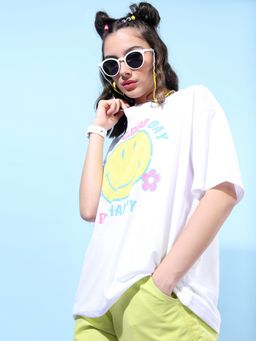 TOKYO TALKIES - Women Printed Oversized T-Shirt