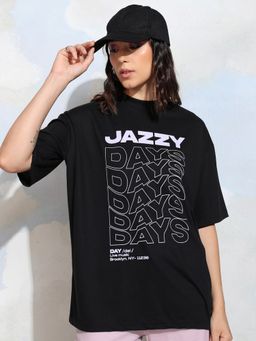 TOKYO TALKIES - Women Black Half Sleeve T-Shirt