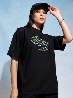 TOKYO TALKIES - Women Black Half Sleeve T-Shirt