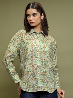 VISHUDH - Floral Printed Spread Collar Casual Shirt