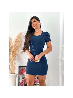 Oh Rare - Women Blue Solid Bodycon Dress
