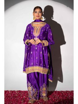 Urban Sundari - Majestic Purple Bridal Farsi Kurta and Pant with Dupatta