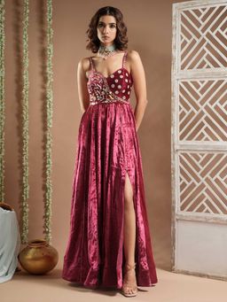 AHI Clothing - Rani Velvet Long Indo Dress