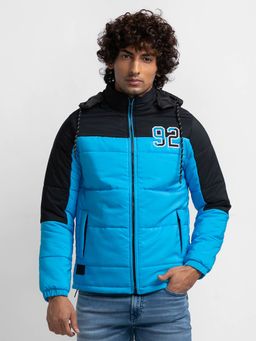 Spykar - Aqua Blue Polyester Full Sleeve Casual Jacket for Men