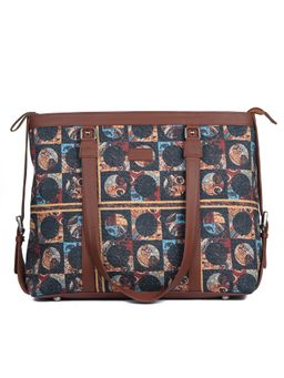 Zouk - Womens Handcrafted Vegan African Art Office Bag - Fits Upto 15.6 Inch Laptop