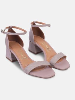 Vizzano - Womens Pink Textured Block Sandal Heels