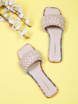 Bruno Manetti - Womens Pink Slip-On Back Open Braided Designs Flats