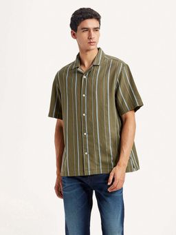 Levi's - Olive Stripes Regular Relaxed Fit Shirt