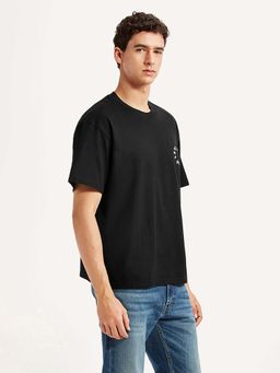Levi's - Black Typography Regular Boxy Fit T-Shirt