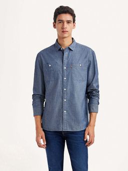 Levi's - Blue Solid Regular Slim Fit Shirt