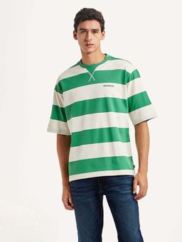 Levi's - Green Stripes Regular Loose Fit T-Shirt