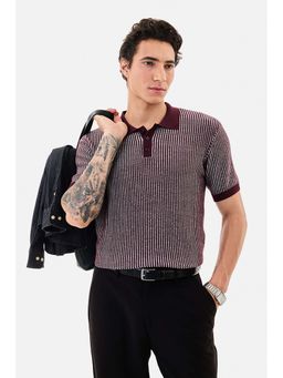 Snitch - Wine Stripes Regular Fit Polo T-Shirt