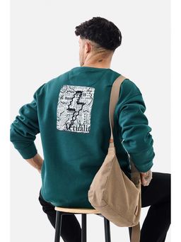 Snitch - Green Printed Regular Fit Sweatshirt