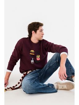 Snitch - Purple Printed Regular Fit Sweatshirt