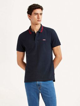 Levi's - Navy Blue Solid Regular Slim Fit Polo T-Shirt