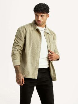 Levi's - Olive Textured Regular Relaxed Fit Shirt