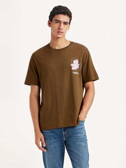 Levi's - Brown Floral Regular Fit T-Shirt