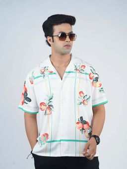 Eszett - White Printed Regular Fit Shirt