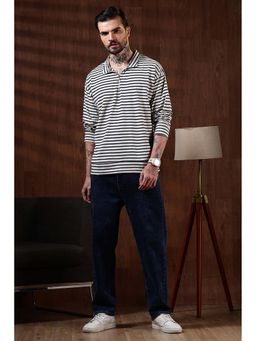 Eszett - White Stripes Regular Fit Polo T-Shirt