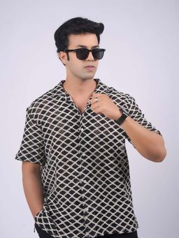 Eszett - Black Printed Regular Fit Shirt