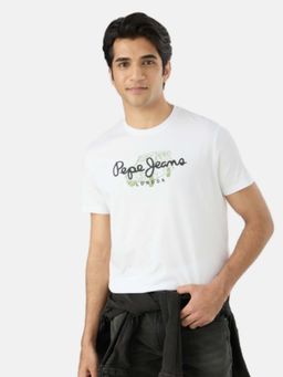 Pepe Jeans - White Solid Regular Slim Fit T-Shirt