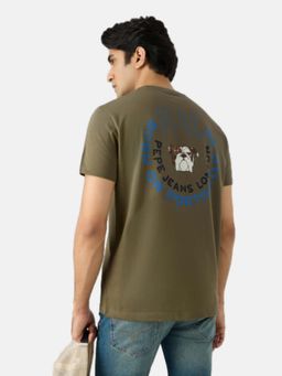 Pepe Jeans - Green Printed Regular Slim Fit T-Shirt
